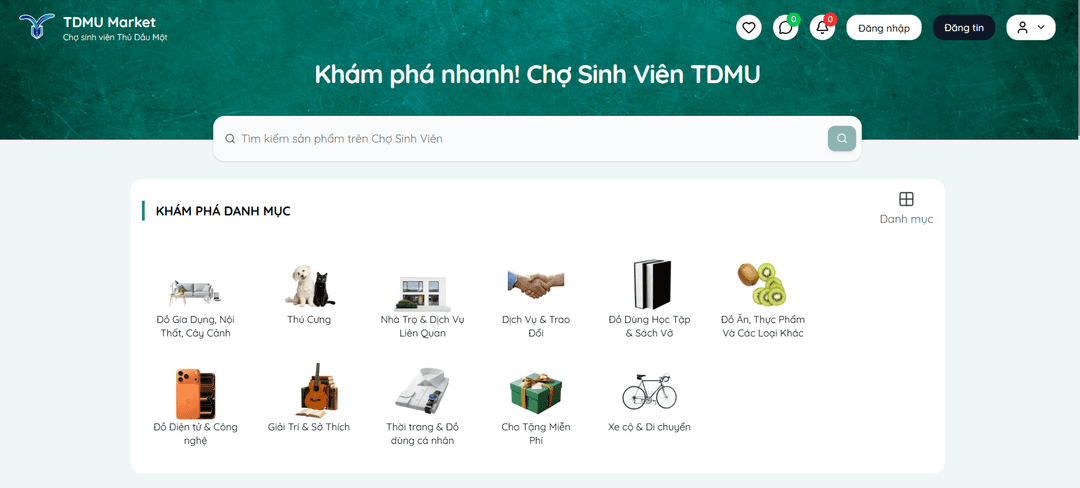 TDMU Student Market Web App