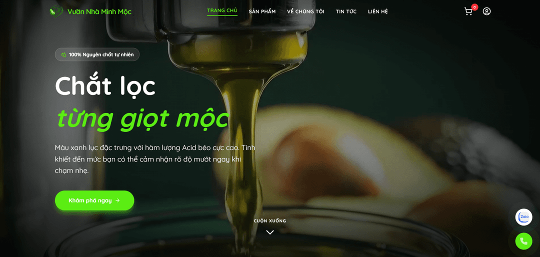 Minh Mộc Avocado Oil E-commerce Web App